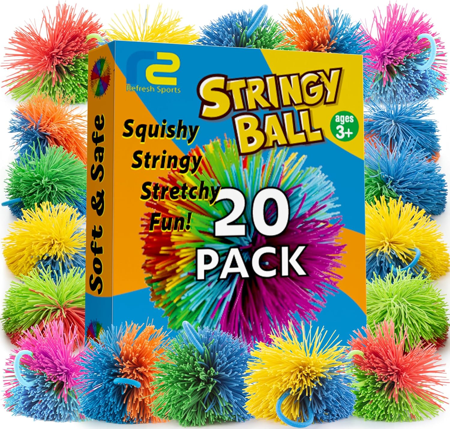 Refresh Sports Stringy Balls Fidget Toys 20 Pack