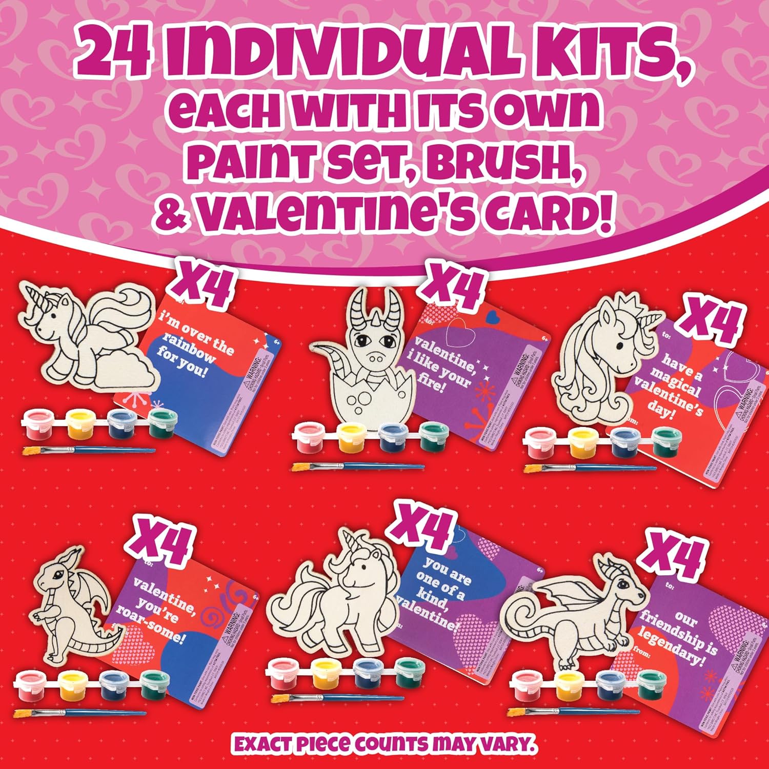 Unicorn Dragon Wood Painting Kit 24 Count