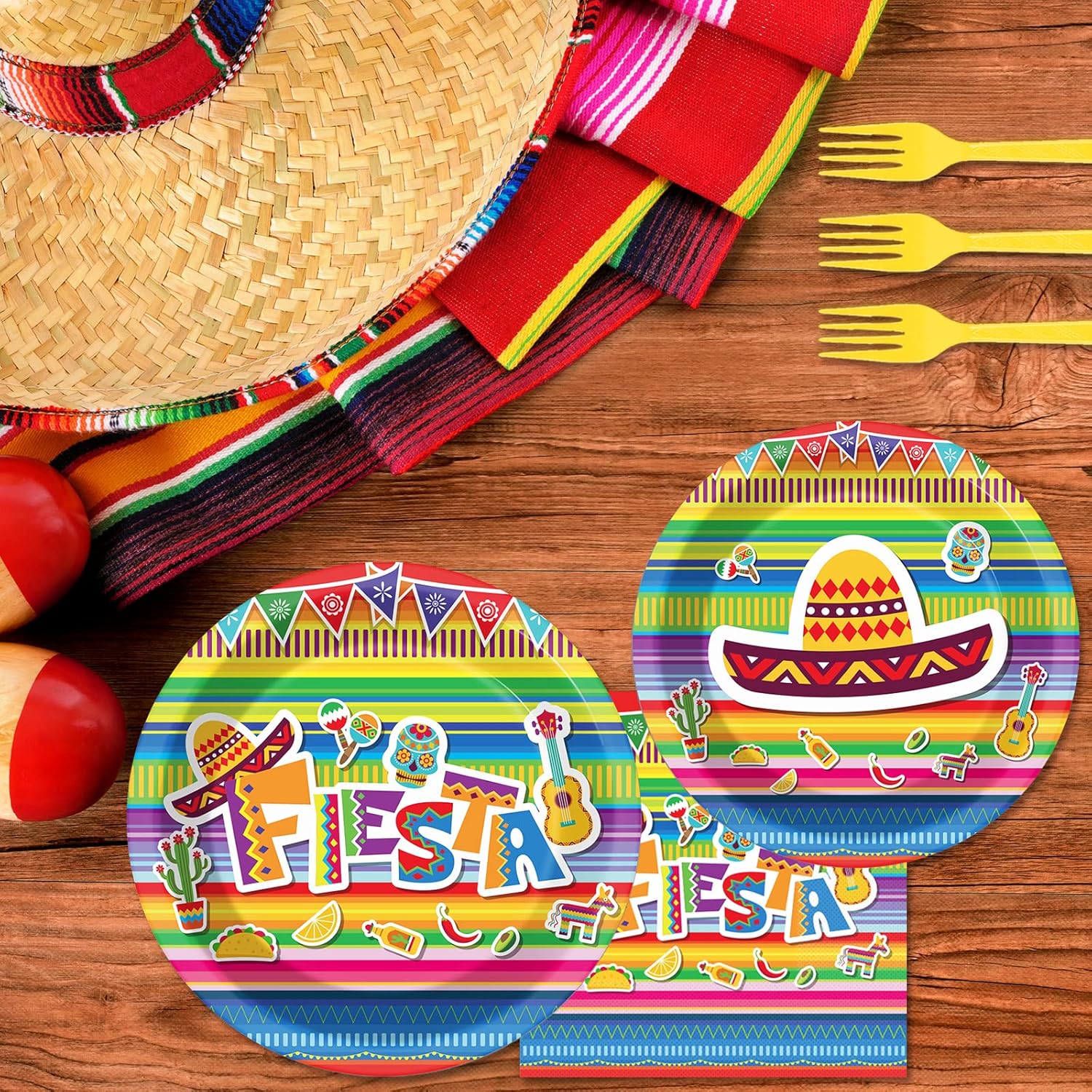 96 Piece Fiesta Party Decorations Mexican Themed Set