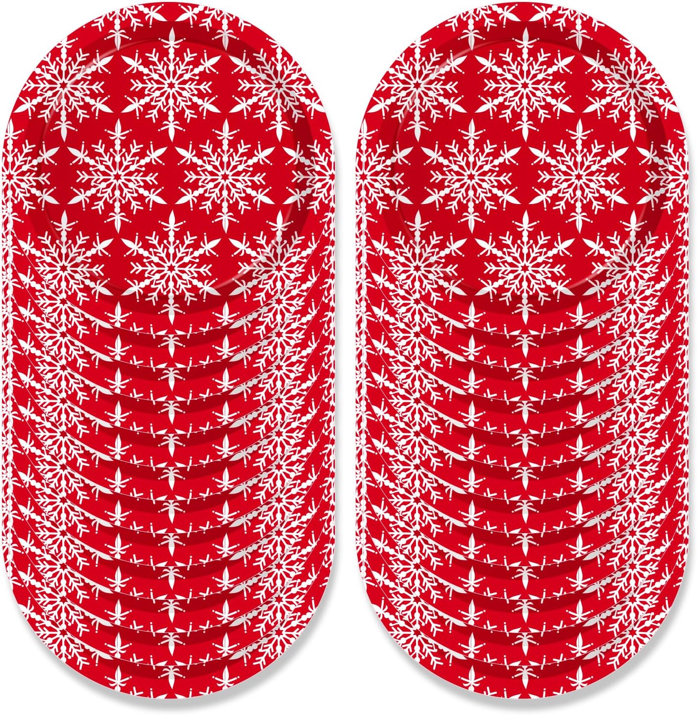 116 Pcs Christmas Snowflake Party Tableware Set for 16 Guests