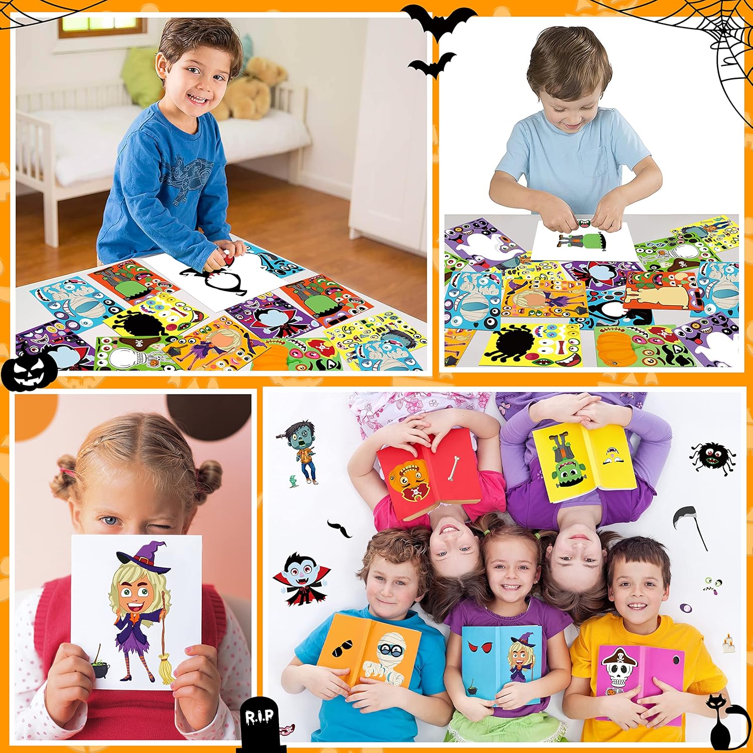 Moon Boat Halloween Sticker Crafts for Kids 70 Sheets