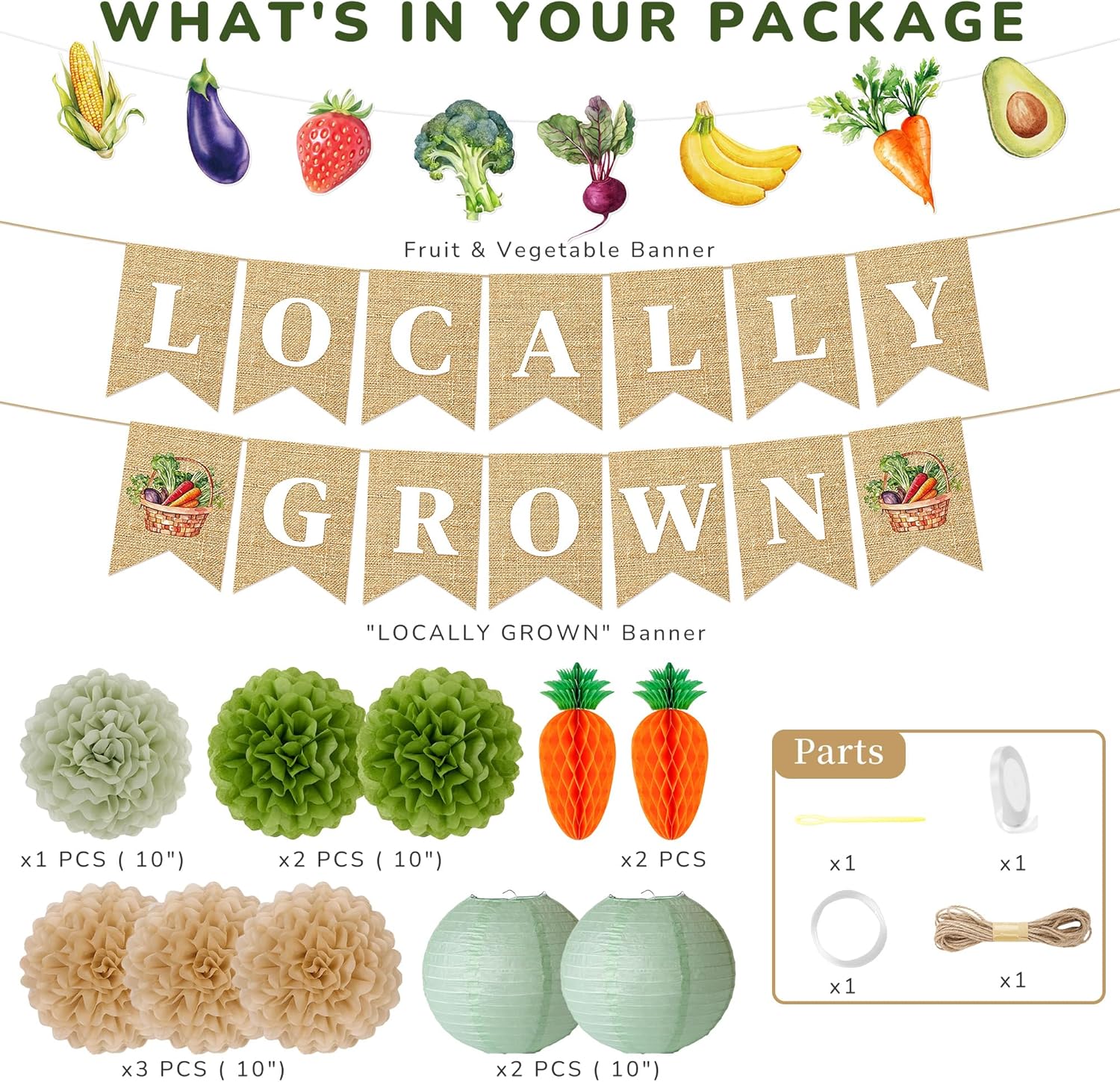 Kriyokiaa Farmers Market Baby Shower Decor Kit 12PCS