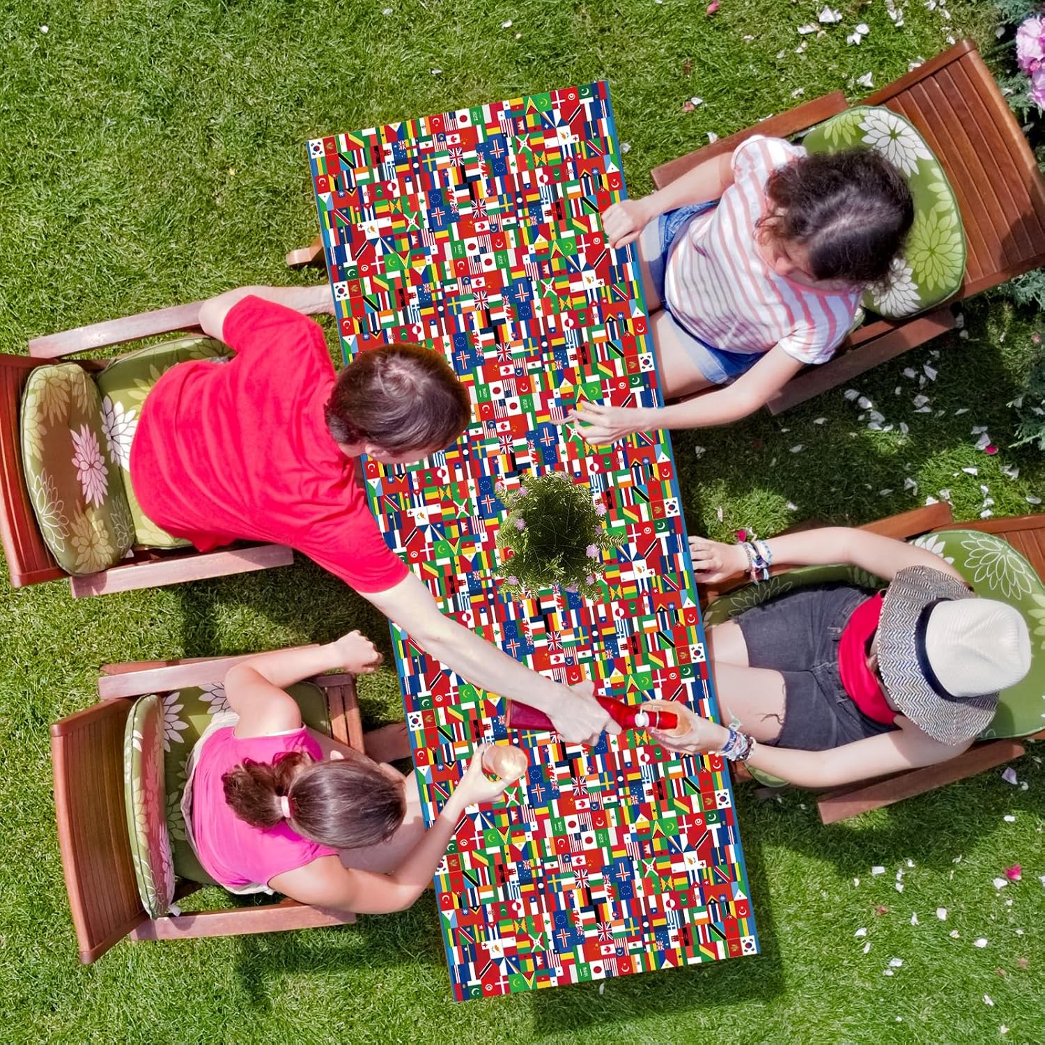 6 Pieces International Flag Table Cover for Parties