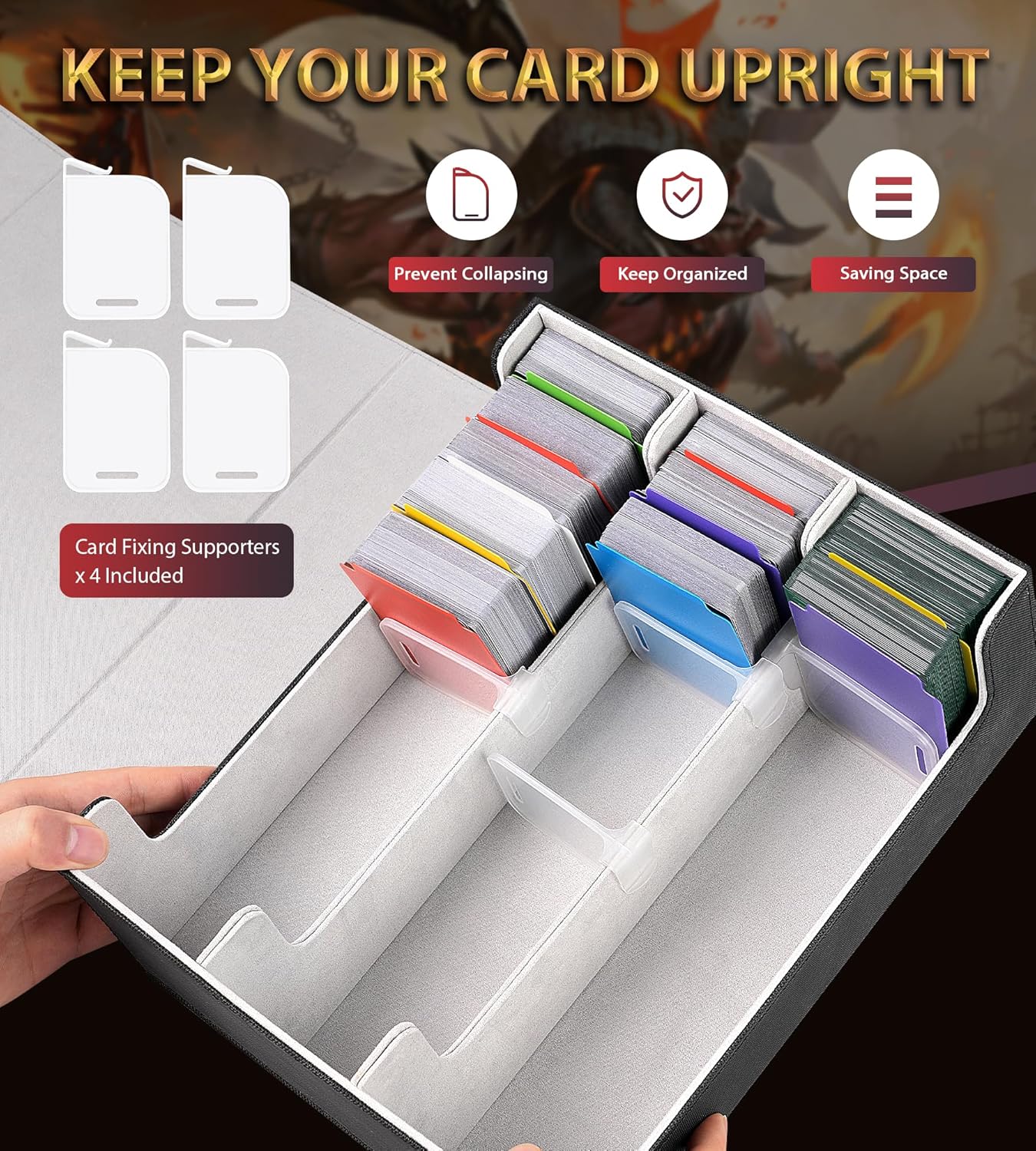 NEWLOOP Trading Card Storage Box with 12 Dividers