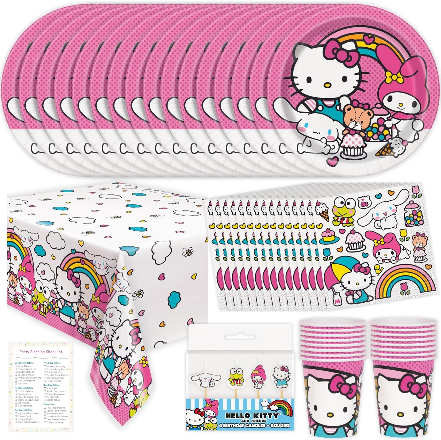 Hello Kitty Birthday Decorations for 16 Guests