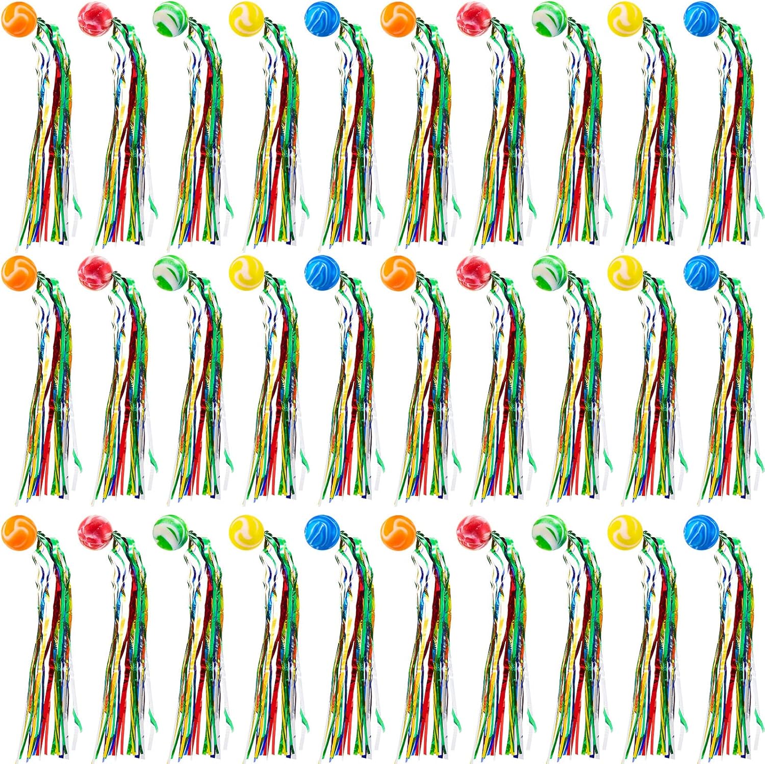 Hungdao 30 Pcs Bouncy Balls with Streamers