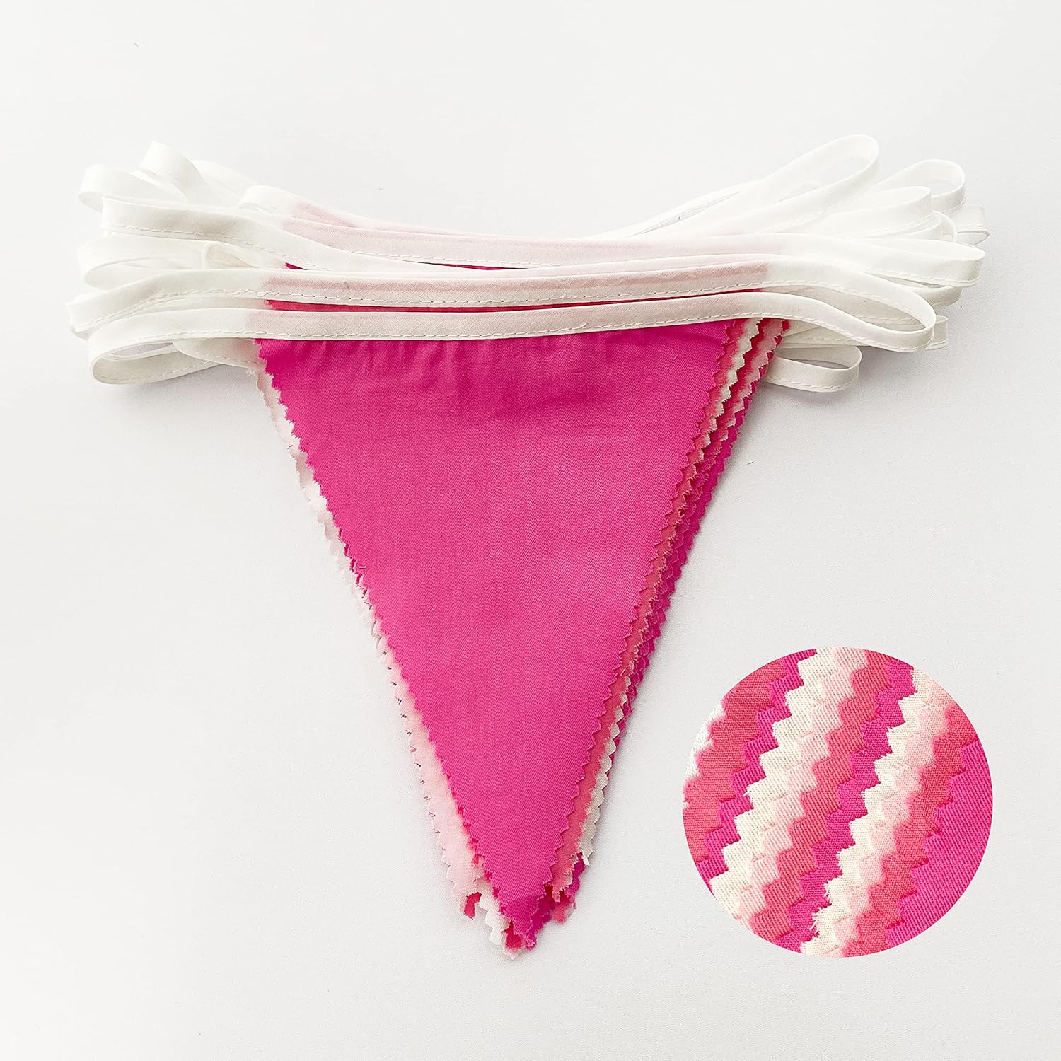 32 Ft Hot Pink Rose Pennant Banner Garland Kit for Parties
