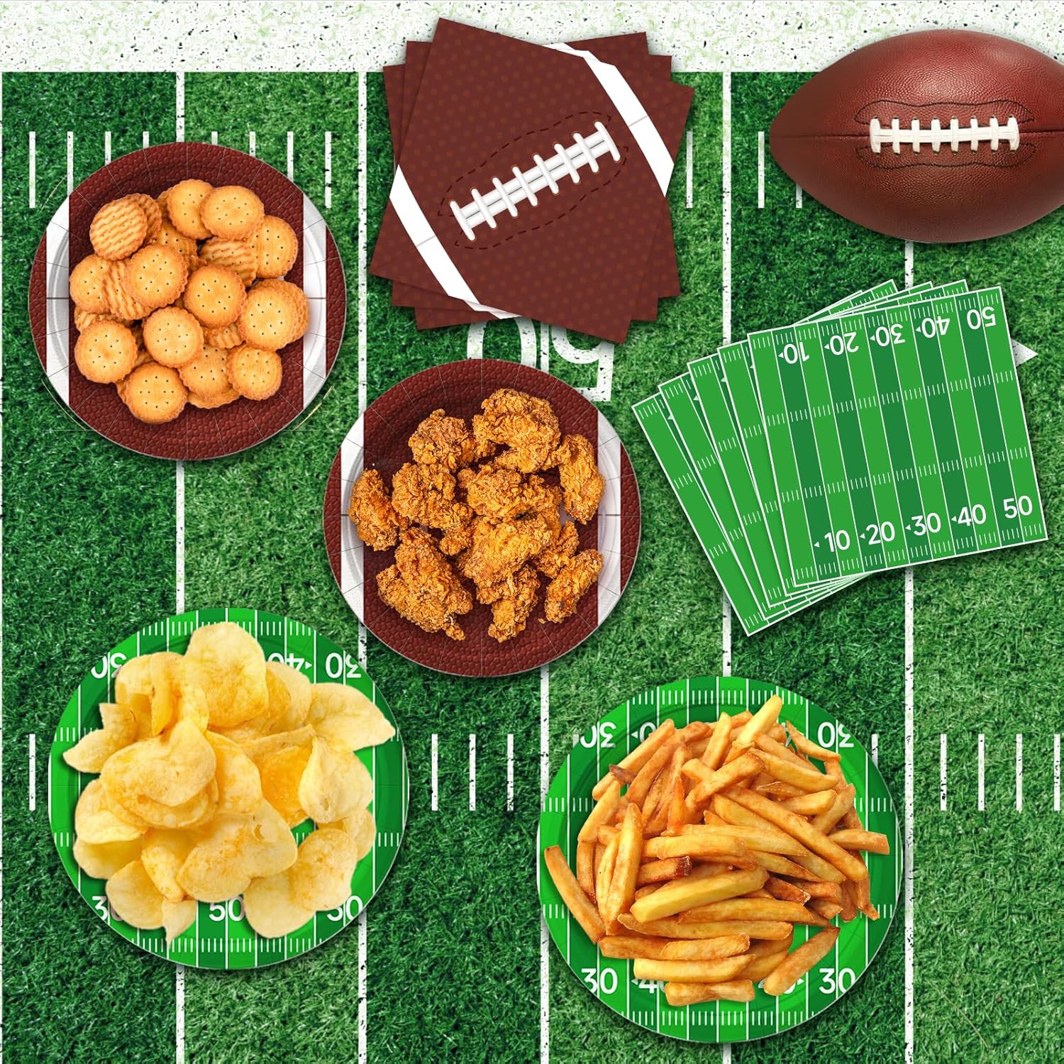 Football Party Supplies Kit Serve 50