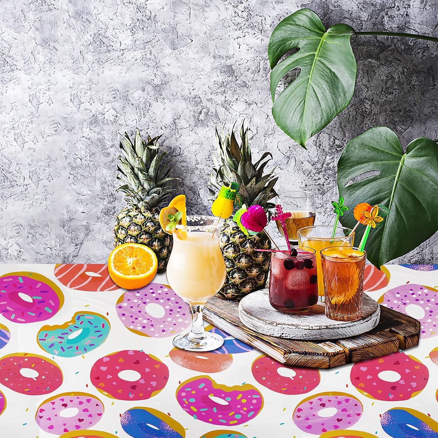PHOGARY 3 Pack Donut Theme Tablecovers
