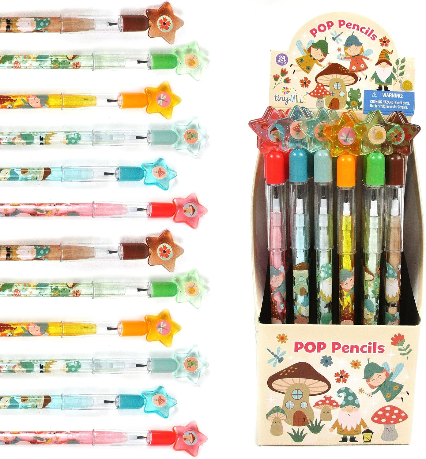 TINYMILLS Garden Fairy Mushrooms Stackable Pencils Assortment