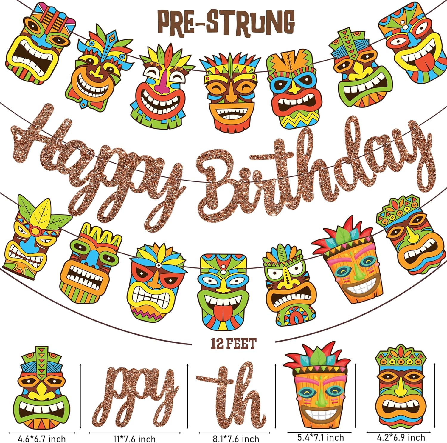 Hawaii Tiki Birthday Party Decor Banners