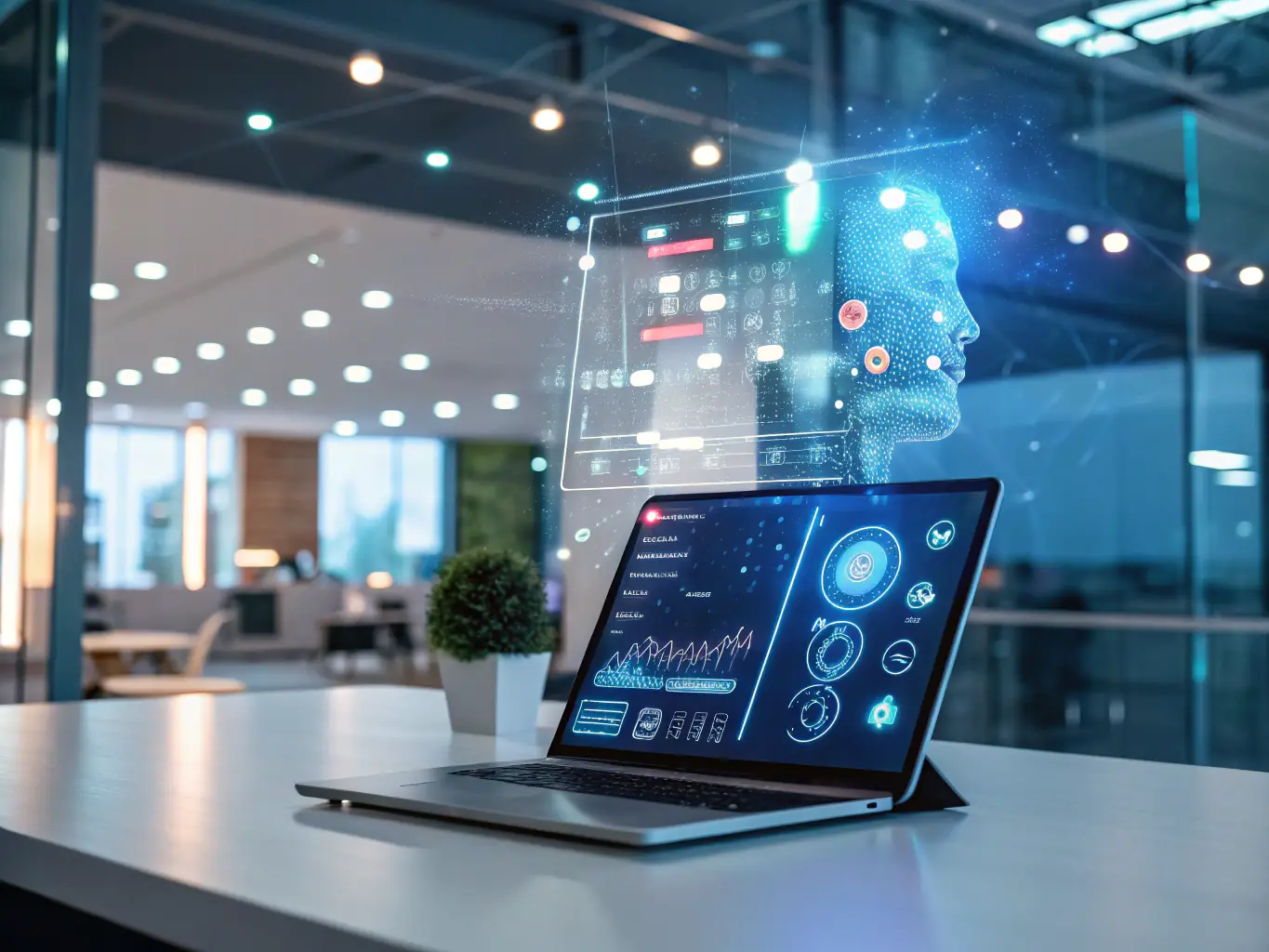 An image of a futuristic AI interface, symbolizing innovation and technological advancement.